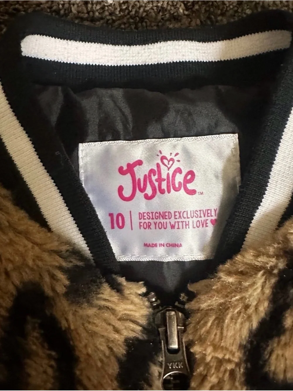 Justice Girls Cheetah Jacket Size Large 0079